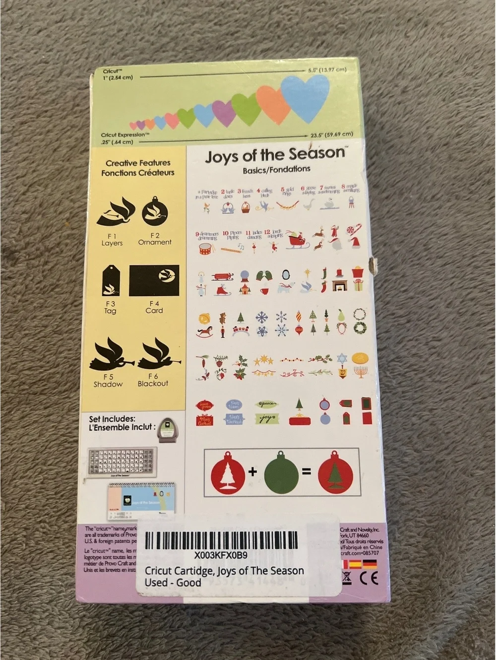 Cricut Cartridge Joys of the Season - Used Good Condition
